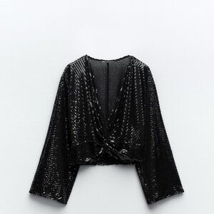Sequins wrap top